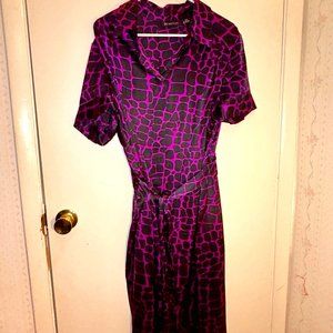 Purple and Black Silk Giraffe-Print Dress, Macy's I.N.C Brand, Size 18W